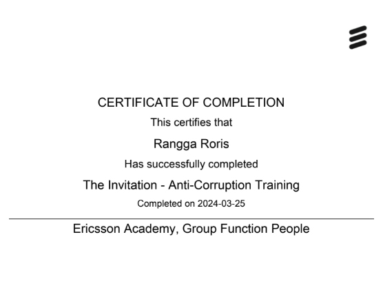 Ericsson Certificate